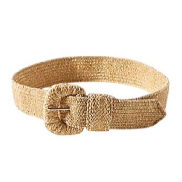 Anthropologie Raffia Wrapped Stretch Waist Belt in Raffia - Picture 1 of 5